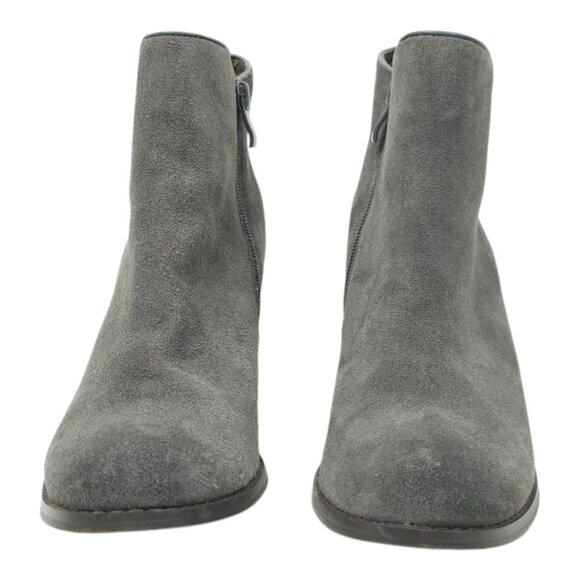 Very Volatile Whitby Ankle Boots Womens Size 10 Suede Leather Wedge Zip Gray - Picture 3 of 16
